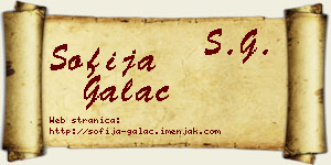 Sofija Galac vizit kartica